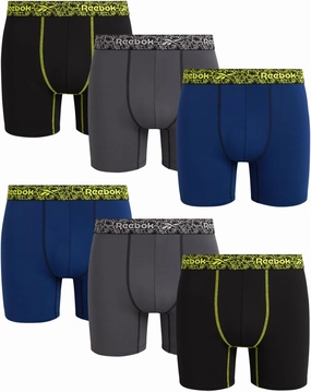 Reebok Men's Boxer Briefs - 6 Pack Performance Mens Underwear Boxer Brief with Contour Pouch - Mens Athletic Underwear (S-XL)