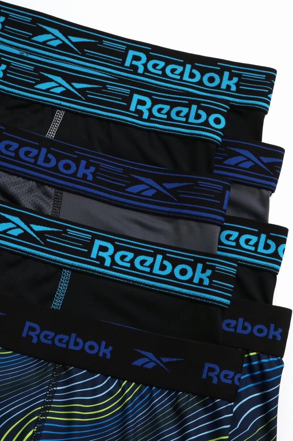 Reebok Men's Boxer Briefs - 8 Pack Performance Stretch Brief Underwear - Quick Dry Moisture Wicking Boxers for Men,Sizes:S-XL