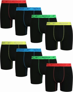 Reebok Men's Boxer Briefs - 8 Pack Performance Stretch Brief Underwear - Quick Dry Moisture Wicking Boxers for Men,Sizes:S-XL