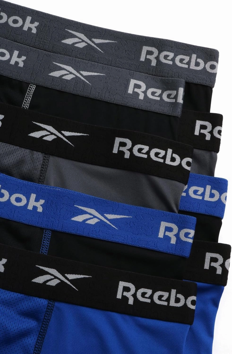Reebok Men's Boxer Briefs - 8 Pack Performance Stretch Brief Underwear - Quick Dry Moisture Wicking Boxers for Men,Sizes:S-XL