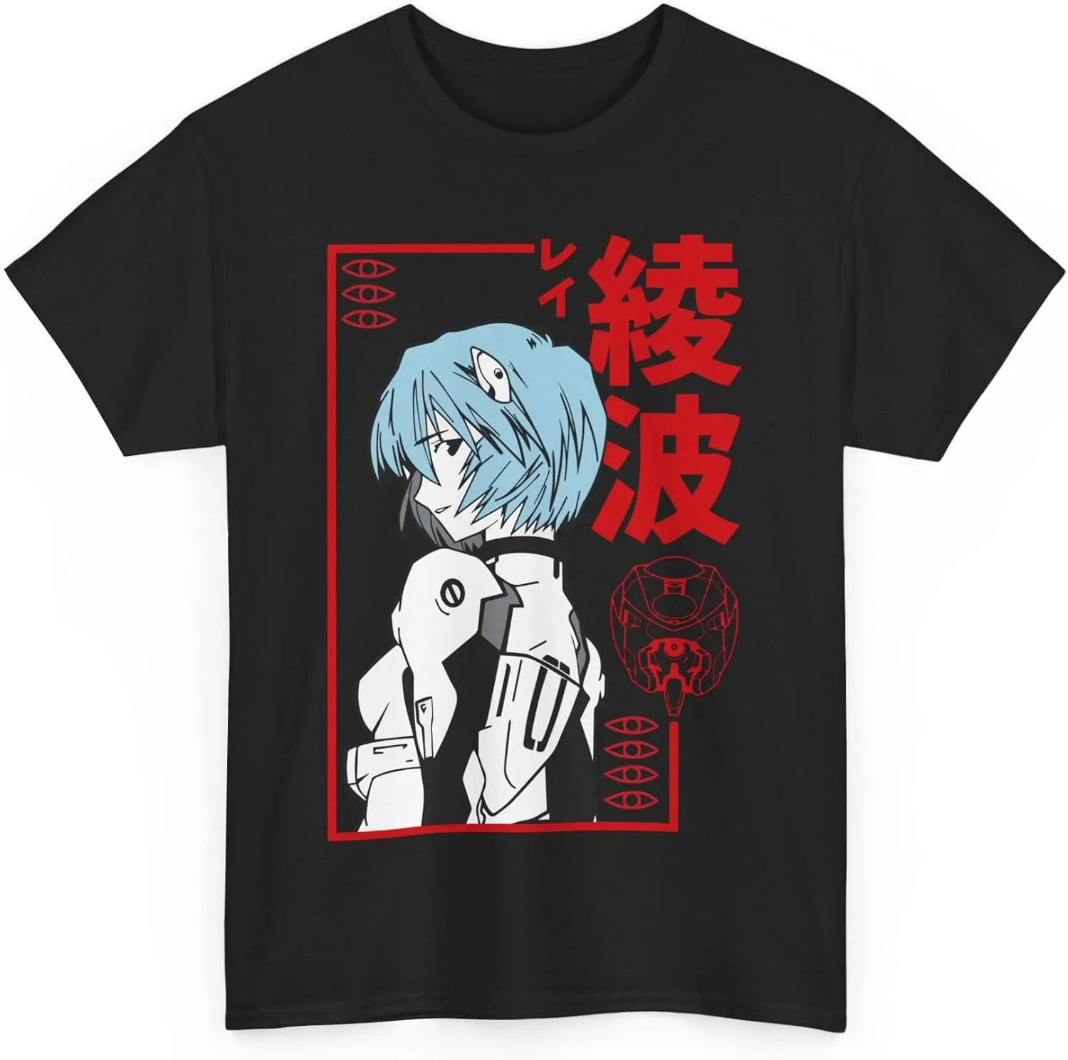 Rei Ayanami T-Shirt Graphic Tee Men Anime Vintage Unisex Waifu Ecchi Sexy Gift Soft Shirt Special Premium Exclusive Manga M-6