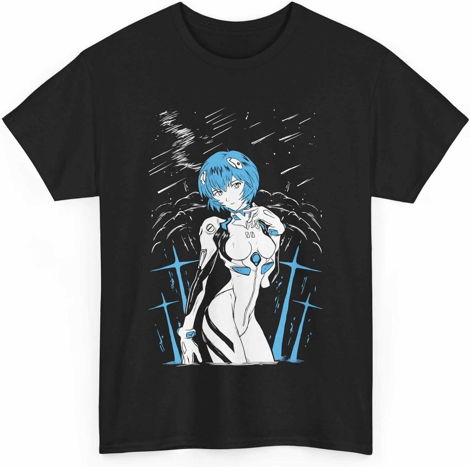 Rei Ayanami T-Shirt Graphic Tee Men Anime Vintage Unisex TEOE Eva-01 Lilith Gift Soft Shirt Special Premium Exclusive M-03