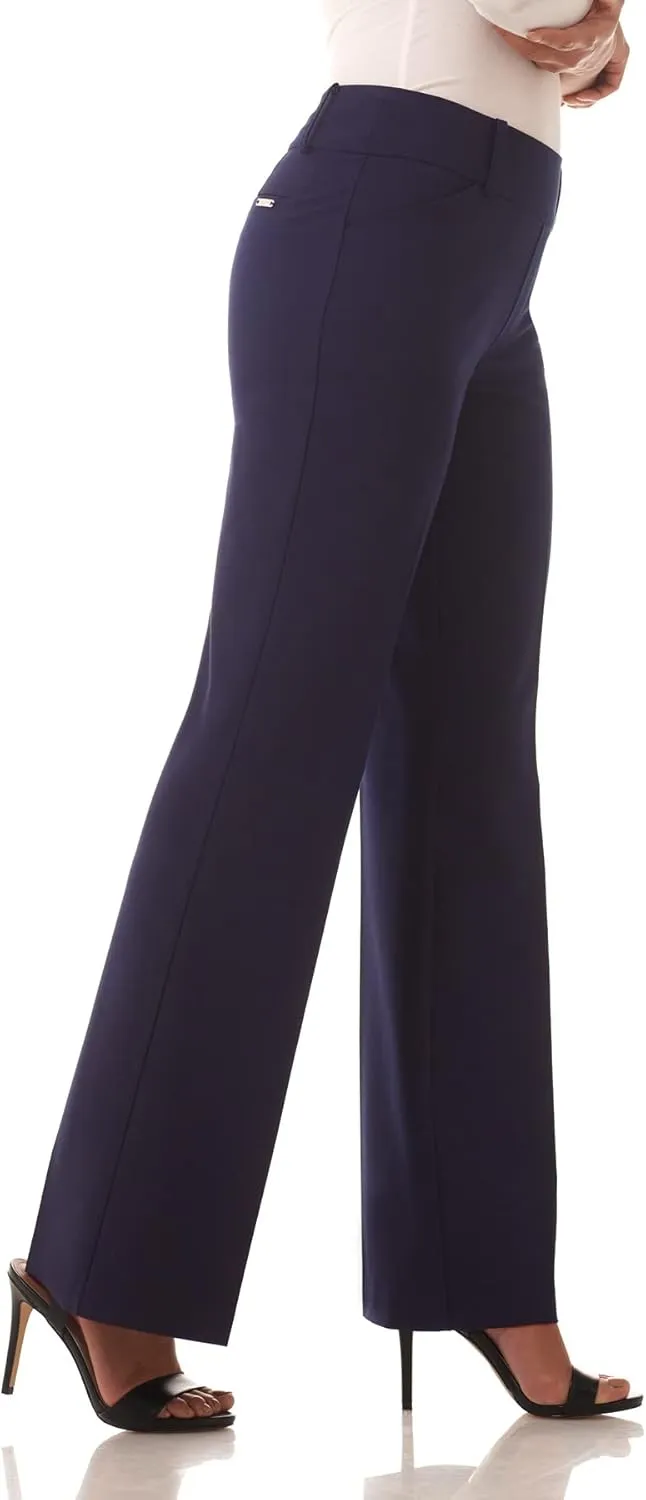 Rekucci Women's Smart Stretch Desk to Dinner Wide Leg Pull-On Pant