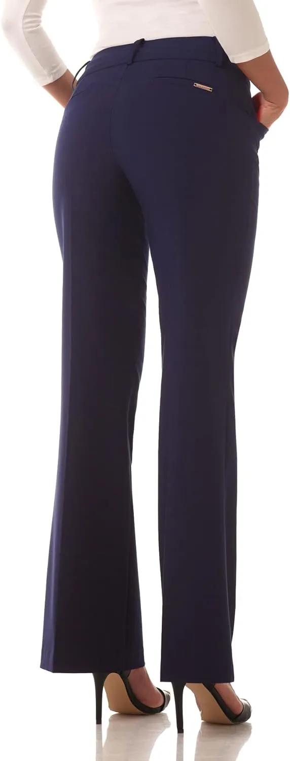 Rekucci Women's Smart Stretch Desk to Dinner Wide Leg Pull-On Pant