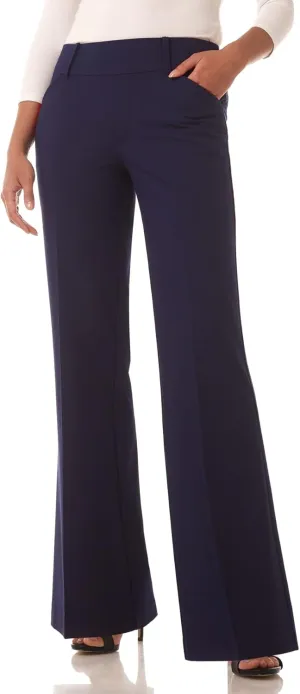 Rekucci Women's Smart Stretch Desk to Dinner Wide Leg Pull-On Pant