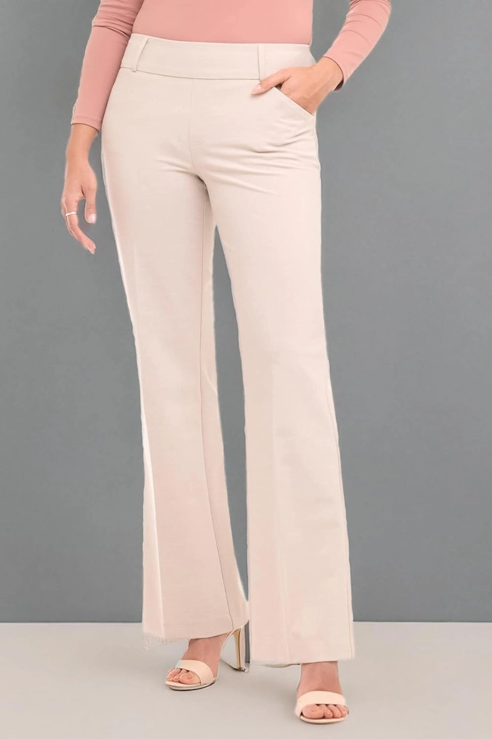 Rekucci Women's Smart Stretch Desk to Dinner Wide Leg Pull-On Pant
