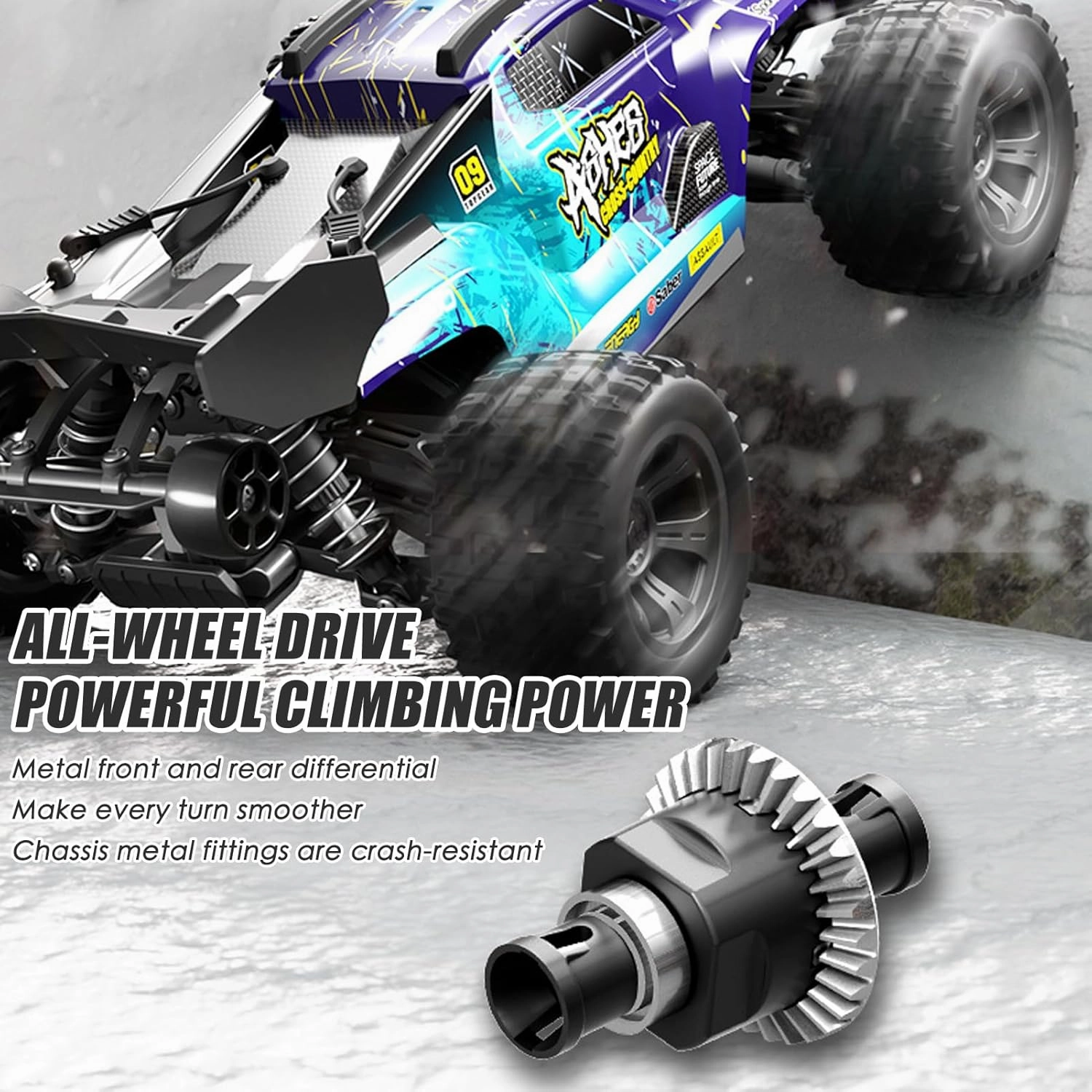 Remote Control Car, 1:18 Scale 28 KM/H High Speed RC Cars, 4WD All Terrains Off Road RC Truck, 2.4GHz Electric Vehicle Car with LED Lights and 3 Rechargeable Batteries for Boys Kids (Green)