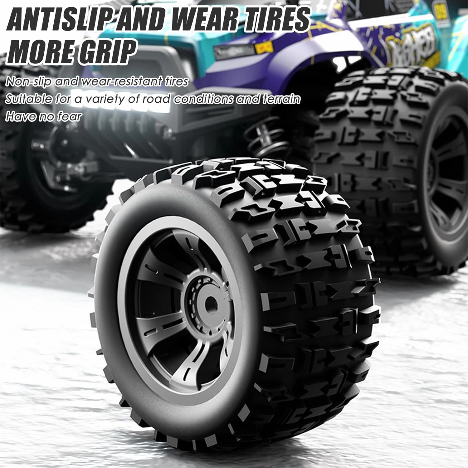 Remote Control Car, 1:18 Scale 28 KM/H High Speed RC Cars, 4WD All Terrains Off Road RC Truck, 2.4GHz Electric Vehicle Car with LED Lights and 3 Rechargeable Batteries for Boys Kids (Green)