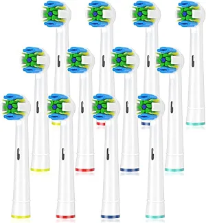 Replacement Brush Heads Compatible with Oral B Braun Electric Toothbrush - Floss Toothbrush Head Fit for Oral B Pro 1000 Genius Smart Series (12 Pack)