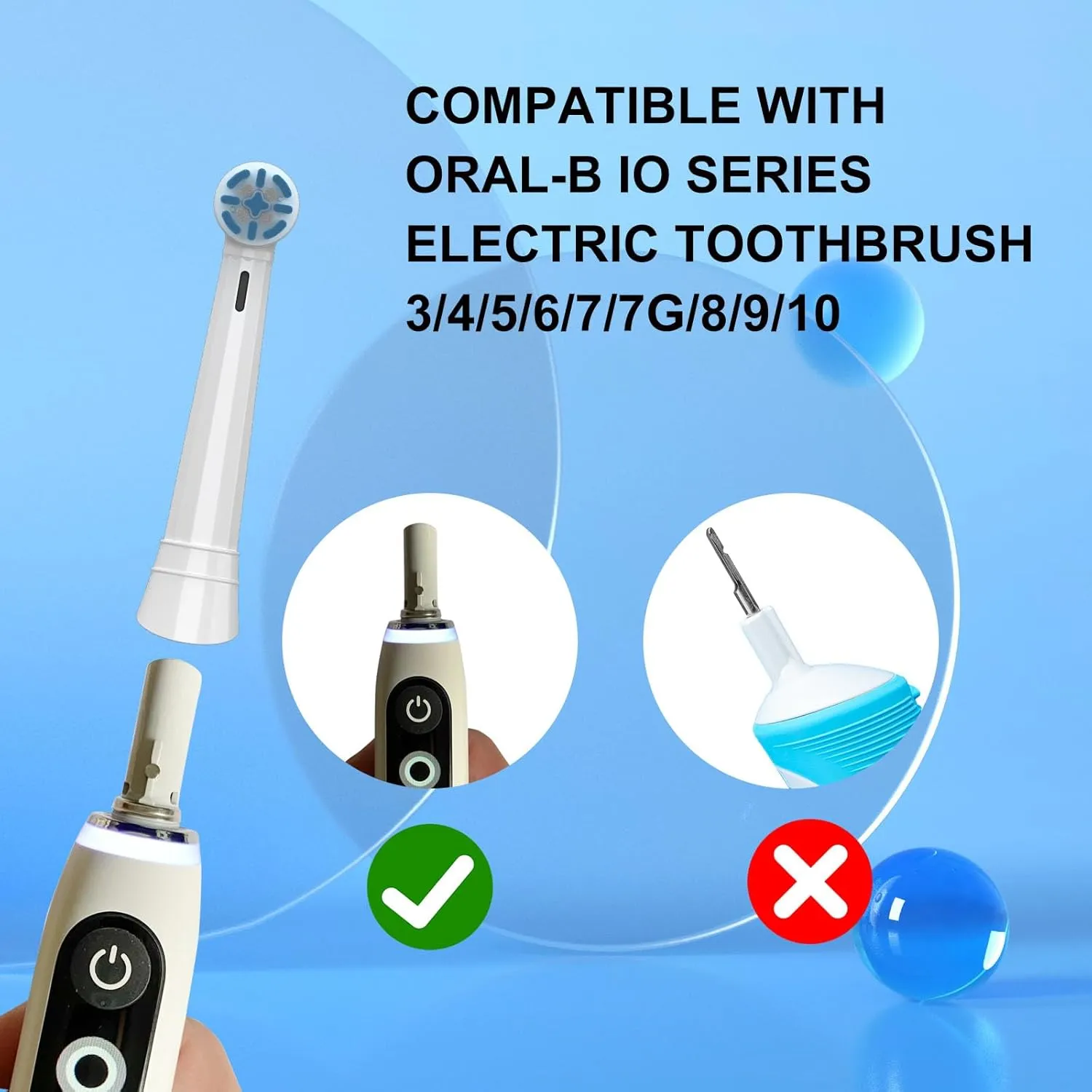 Replacement Toothbrush Head Compatible with Oral B IO, Replacement Heads for Oral B IO 3 4 5 6 7 7G 8 9 10 Series Electric Toothbrushes, White, 12 Count