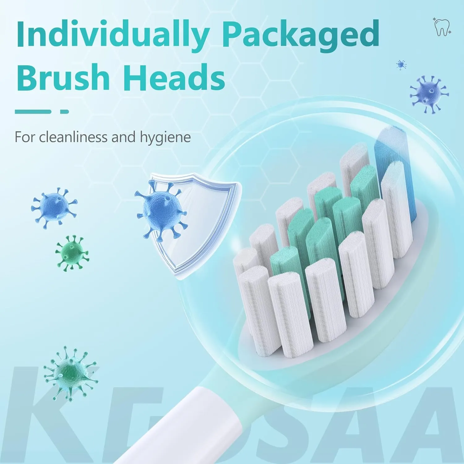 Replacement Toothbrush Heads for Philips Sonicare Electric Toothbrush, 2-in-1 Tongue Cleaner, 10 Pack, Mint Green,Suitable for Philips Sonicare Heads, C2, C1, C3, W1, W2, W3, G1, G2, G3...