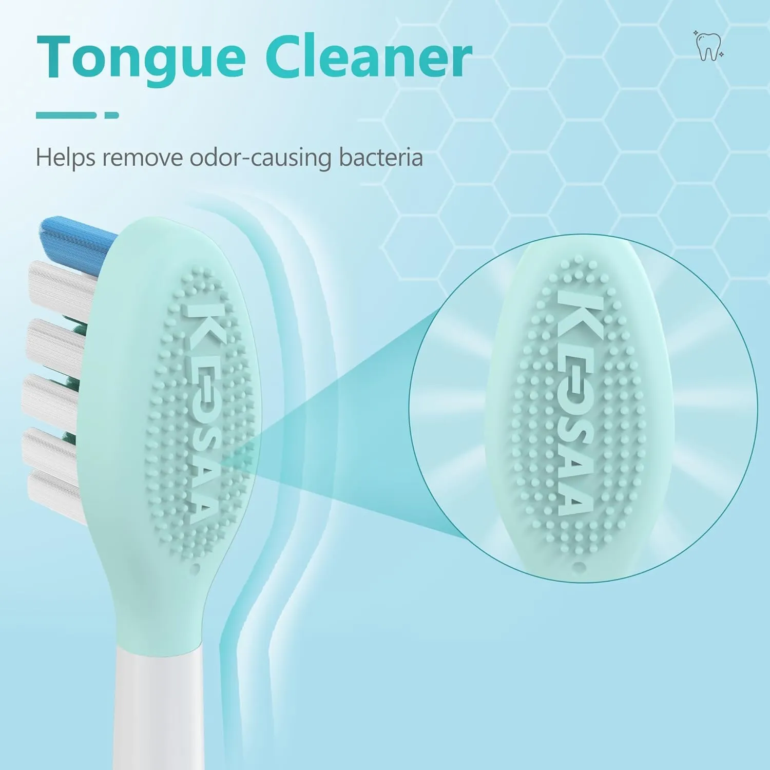 Replacement Toothbrush Heads for Philips Sonicare Electric Toothbrush, 2-in-1 Tongue Cleaner, 10 Pack, Mint Green,Suitable for Philips Sonicare Heads, C2, C1, C3, W1, W2, W3, G1, G2, G3...