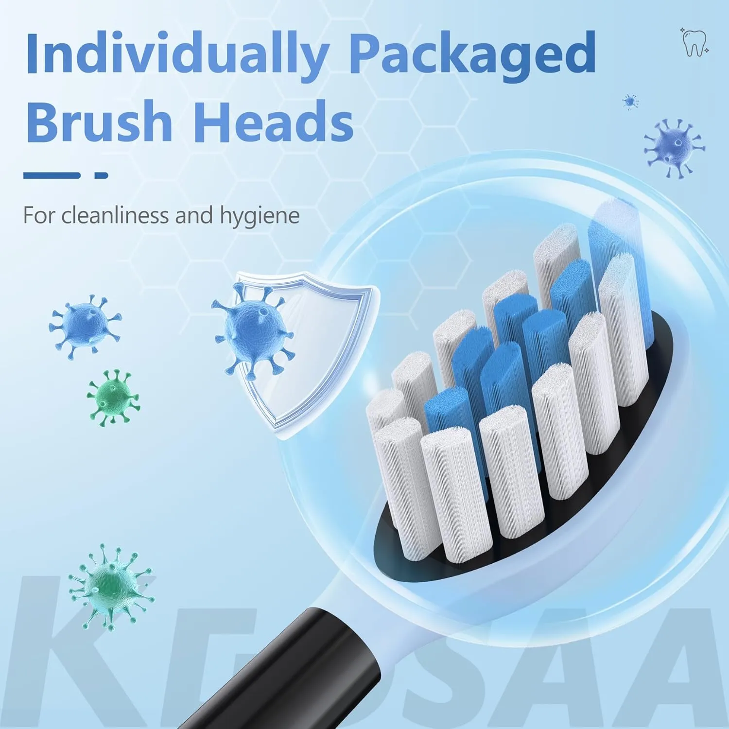 Replacement Toothbrush Heads for Philips Sonicare Electric Toothbrush, 2-in-1 Tongue Cleaner, 8 Pack, Ice Blue,Suitable for Philips Sonicare Heads, C2, C1, C3, W1, W2, W3, G1, G2, G3...