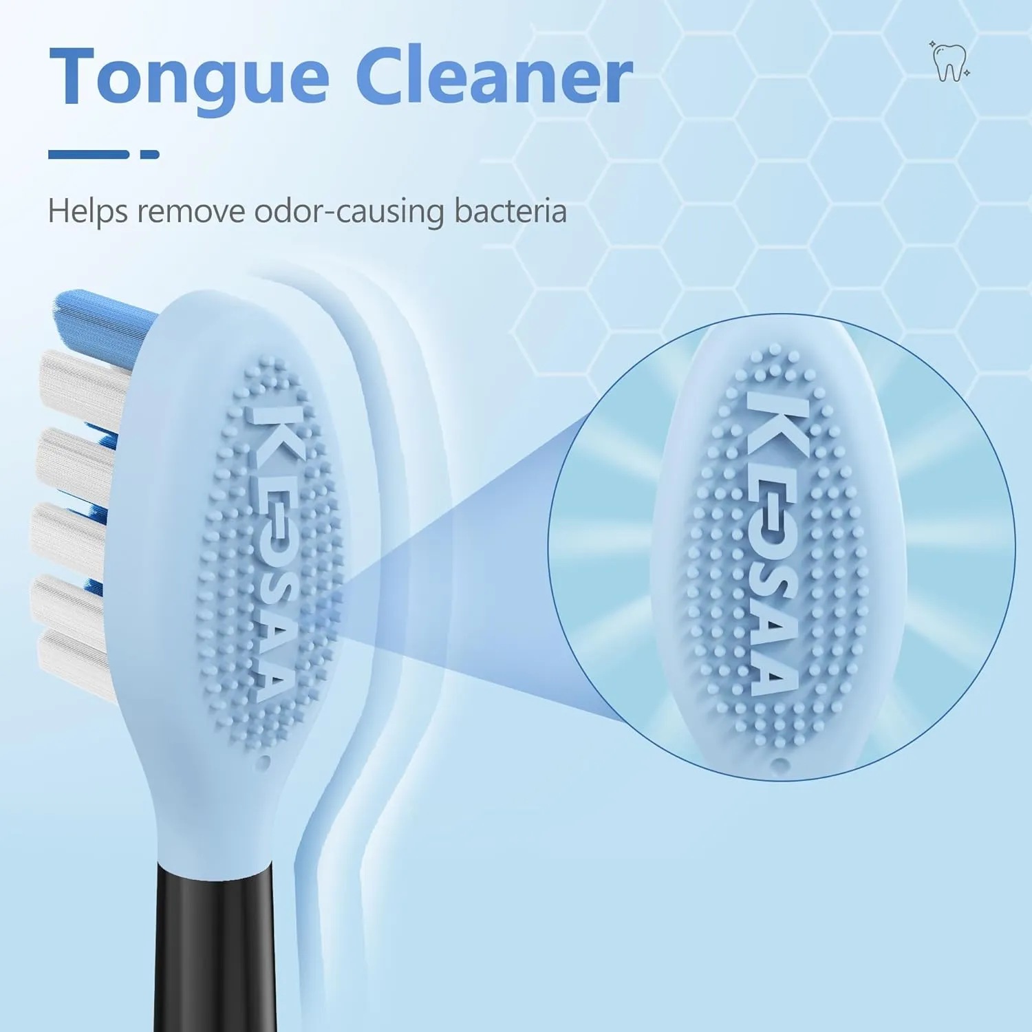 Replacement Toothbrush Heads for Philips Sonicare Electric Toothbrush, 2-in-1 Tongue Cleaner, 8 Pack, Ice Blue,Suitable for Philips Sonicare Heads, C2, C1, C3, W1, W2, W3, G1, G2, G3...