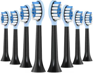 Replacement Toothbrush Heads for Philips Sonicare Electric Toothbrush, 2-in-1 Tongue Cleaner, 8 Pack, Ice Blue,Suitable for Philips Sonicare Heads, C2, C1, C3, W1, W2, W3, G1, G2, G3...