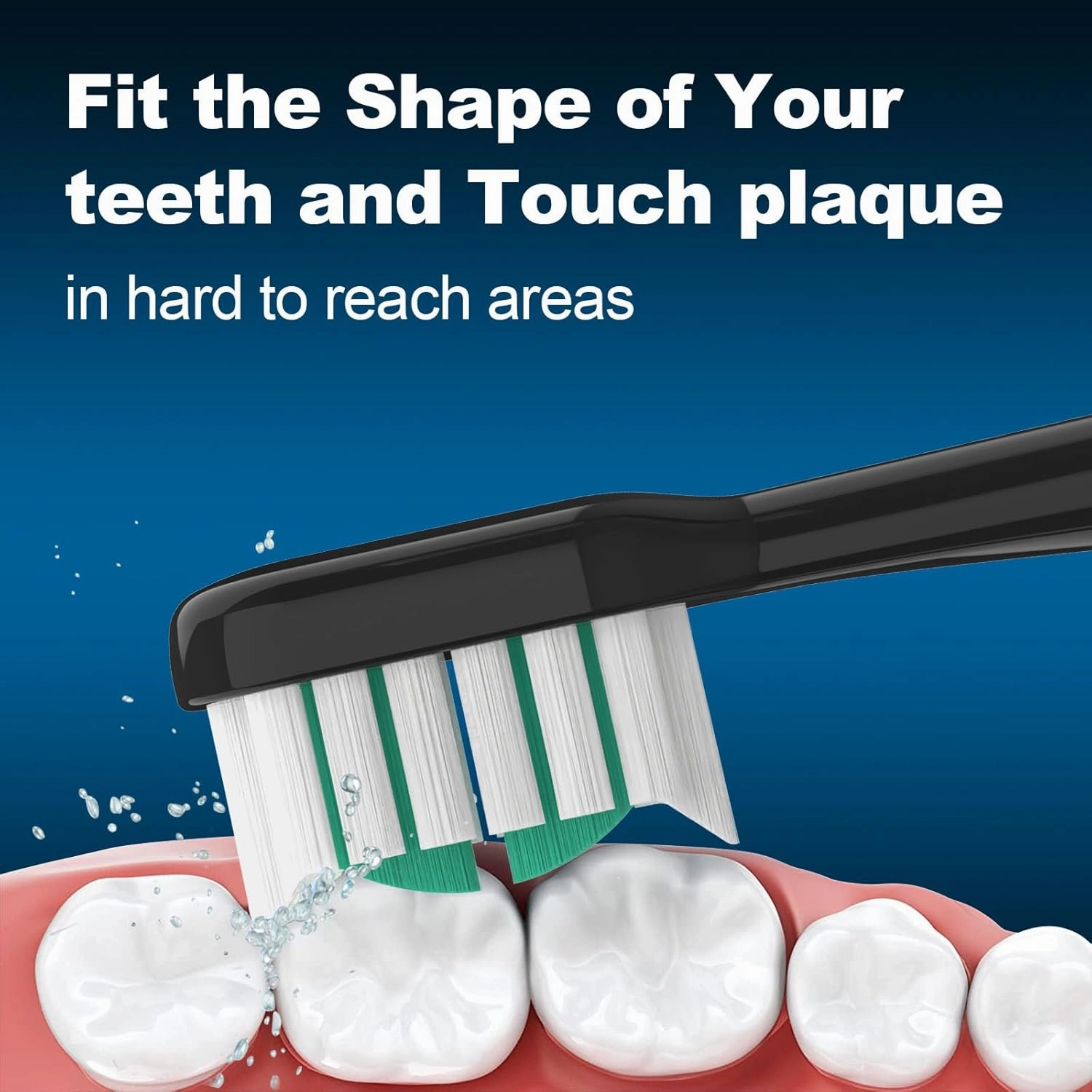 Replacement Toothbrush Heads 10 Pack for AquaSonic icon Electric Toothbrush,Black