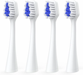 Replacement Toothbrush Heads for Waterpik Complete Care 5.0 Water Pik Complete Care 9.0 CC-01 WP-861 STRB-3WW Sonic Electric Tooth Brush Refill Heads, White, 4 Packs