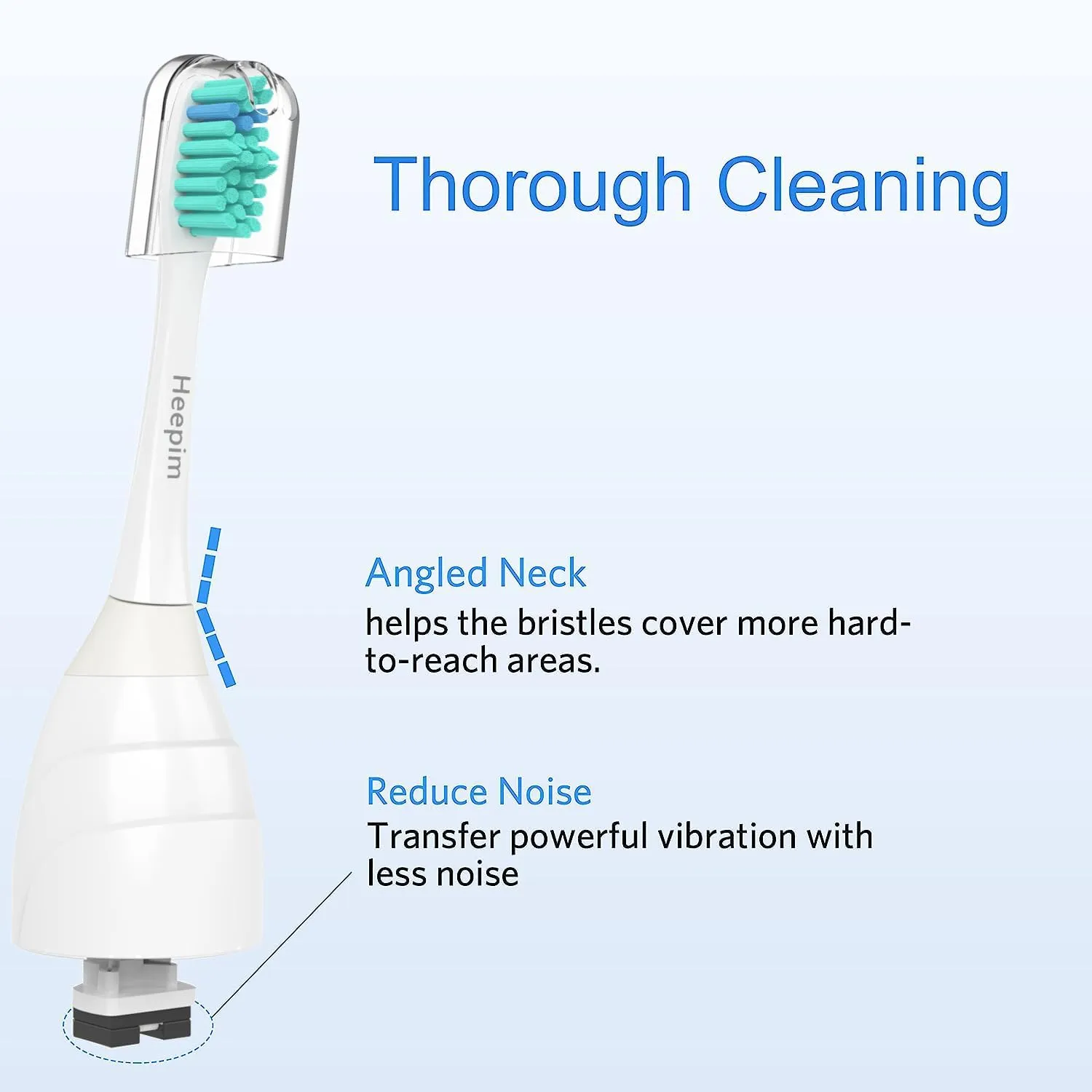 Replacment Heads Compatible with Philips Sonicare, for E-Series Essence, for Xtreme, for Elite, for Advance, and for CleanCare Electric Toothbrush, Toothbrush Replacment Heads Refills, 6 Pack