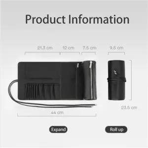 REQO Makeup Brush Organizer with Lid,Makeup Brush Holder Case Dustproof Black,Make Up Brush Bag Pouch with Cover Trave