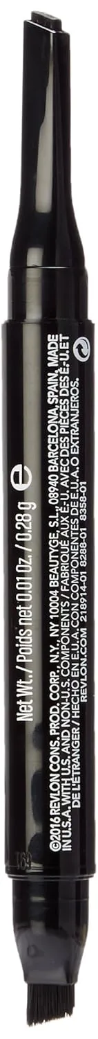 Revlon Pencil Eyeliner, ColorStay 2-in-1 Eye Makeup,Waterproof, Longwearing with Smudge Brush, Angled Kajal Eyeliner, 101 Onyx, 0.01 Oz