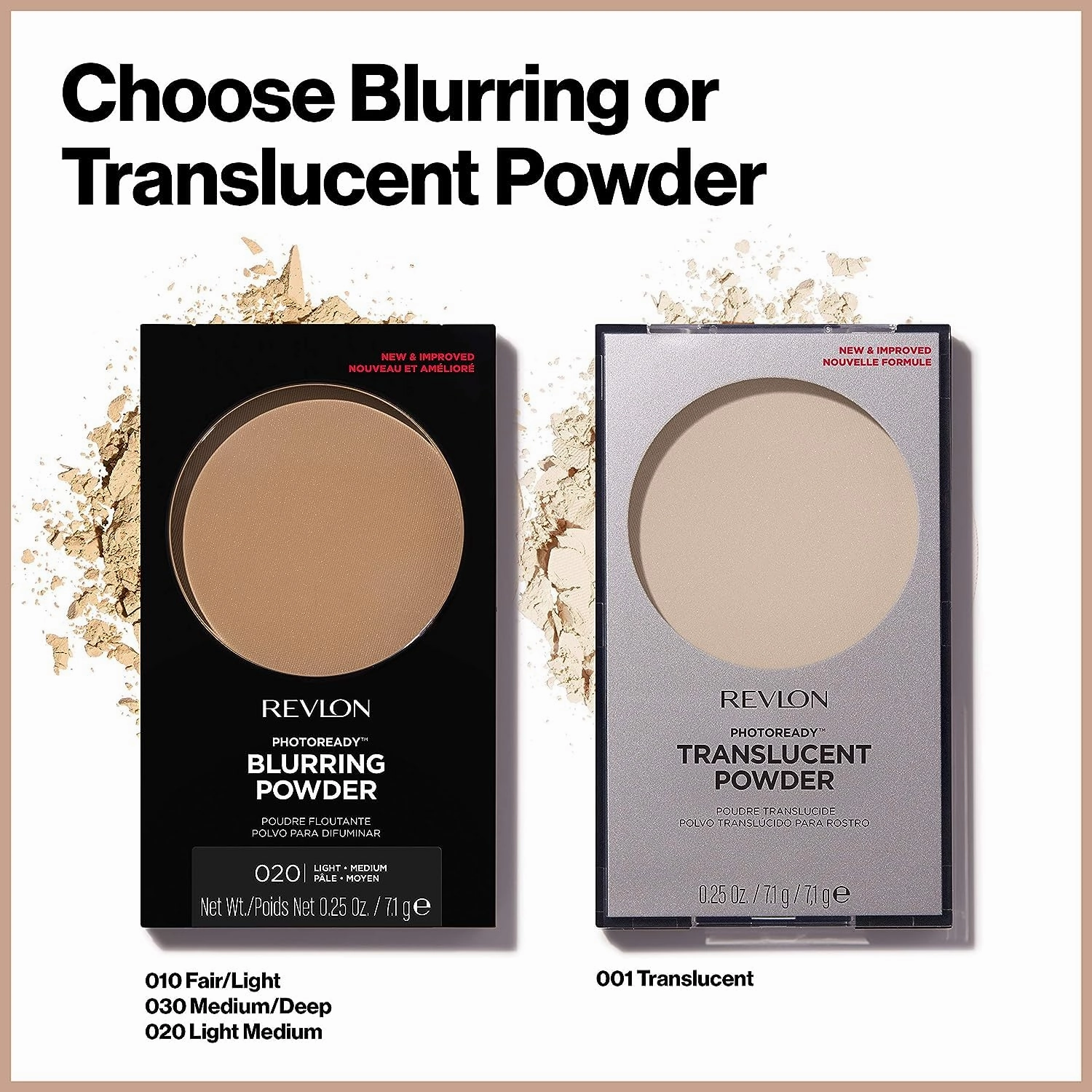 Revlon PhotoReady Powder, Light Medium [020] 0.25 oz (Pack of 3)