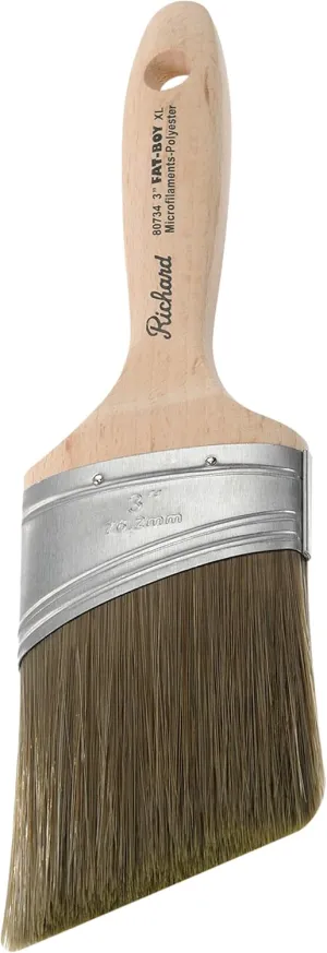 Richard 80734 Oval Angled Paint Brush with Wood Handle, 3"