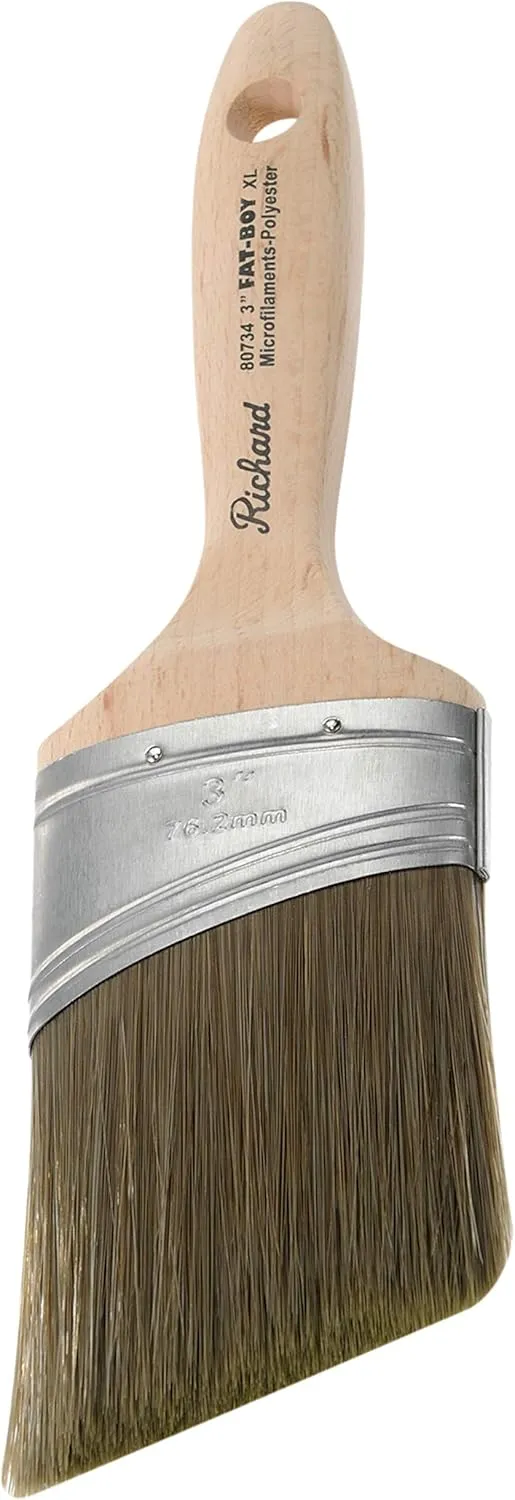 Richard 80734 Oval Angled Paint Brush with Wood Handle, 3"