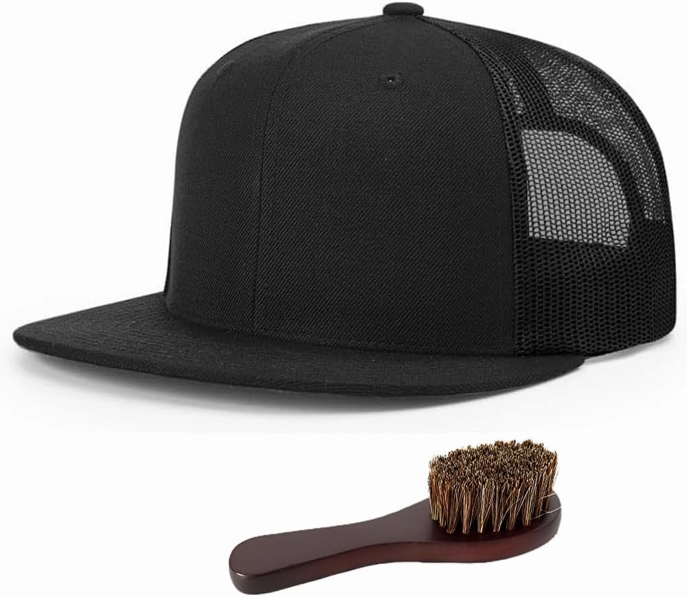 Richardson 511 Wool Blend Flatbill Trucker Cap Bundle with THP Hat & Clothing Brush