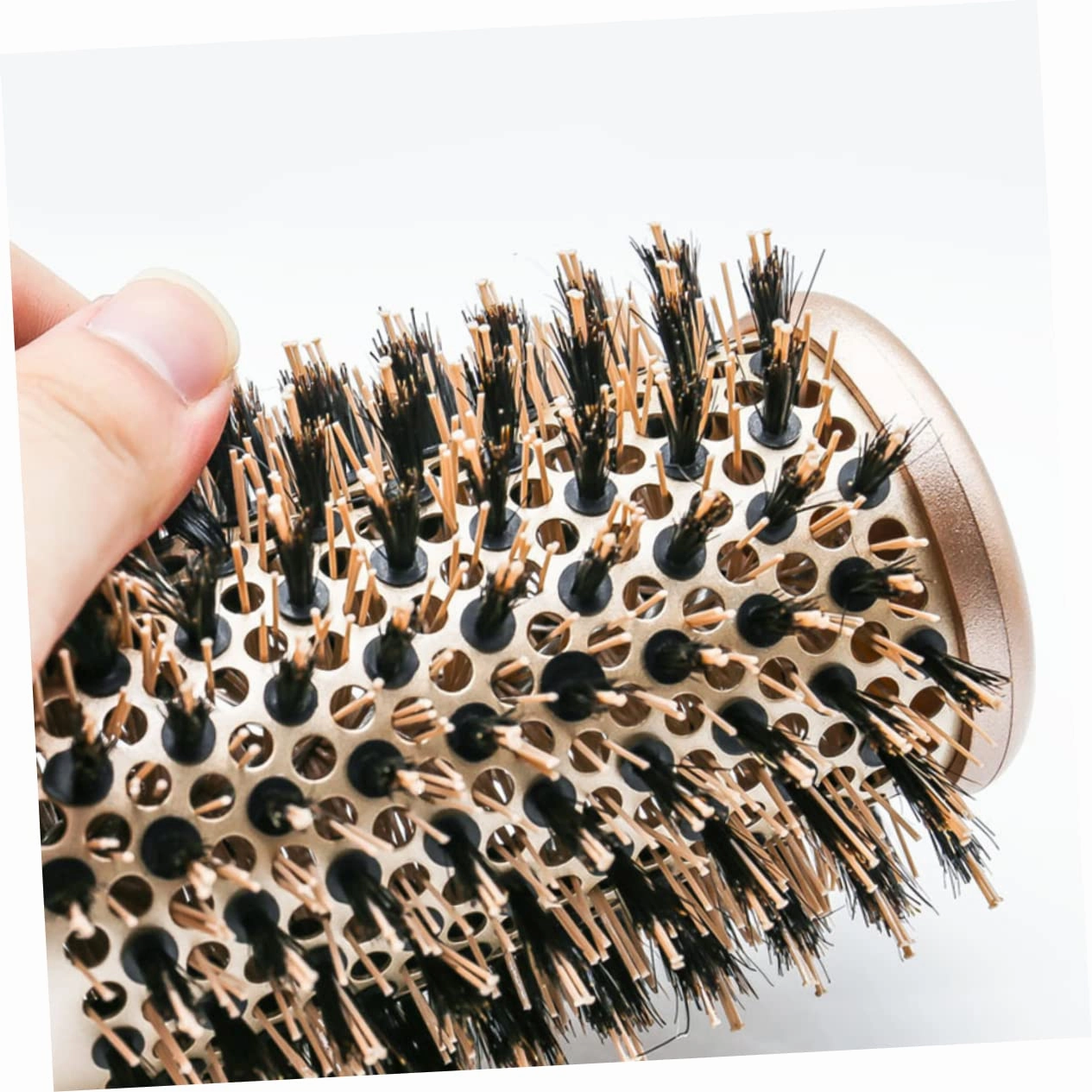 Roller Round Hair Brush Hair Comb for Men Natural Hair Brush Anti-static Curling Comb Natural Boar Bristle Hair Brush Round Brush for Blow Drying Hair Straightener Massage Comb Man