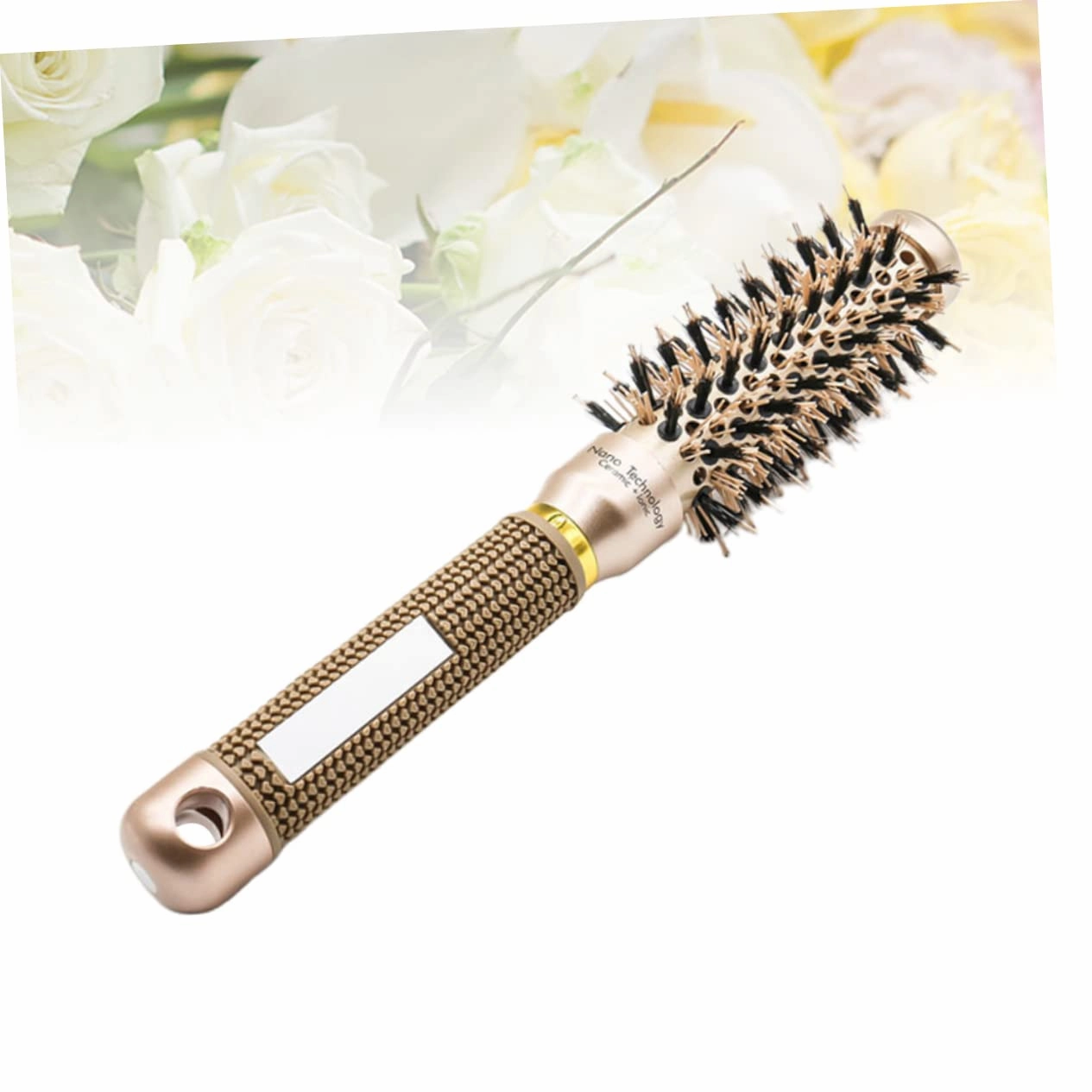 Roller Round Hair Brush Hair Comb for Men Natural Hair Brush Anti-static Curling Comb Natural Boar Bristle Hair Brush Round Brush for Blow Drying Hair Straightener Massage Comb Man