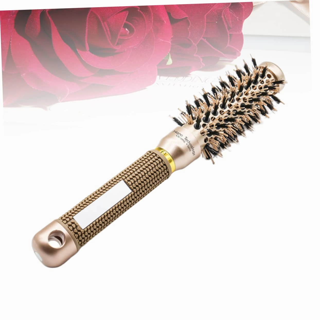 Roller Round Hair Brush Hair Comb for Men Natural Hair Brush Anti-static Curling Comb Natural Boar Bristle Hair Brush Round Brush for Blow Drying Hair Straightener Massage Comb Man