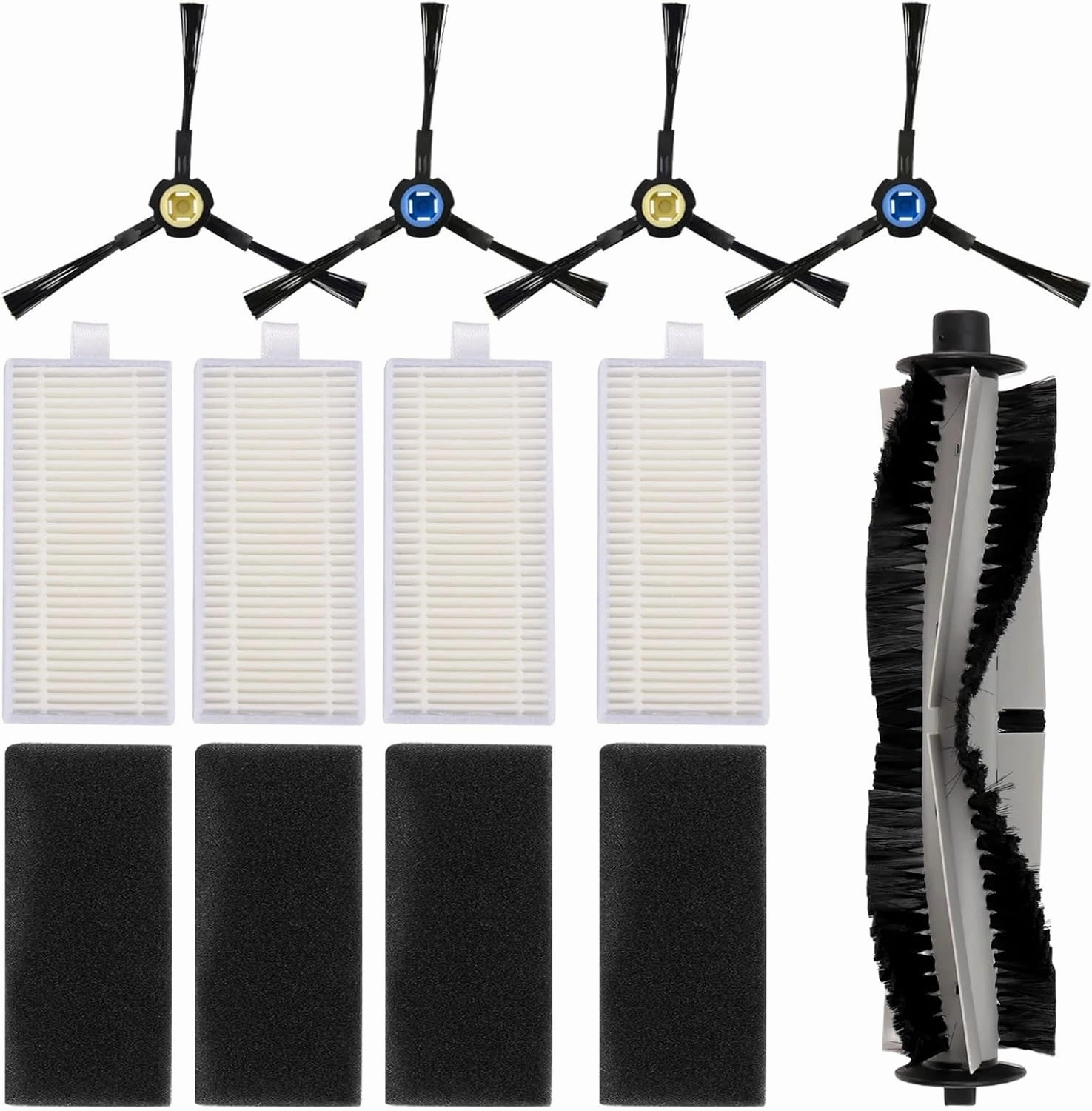 Roller Side Brush HEPA Filter，Compatible For ILIFE, T20s Robotic Vacuum Replacement Part