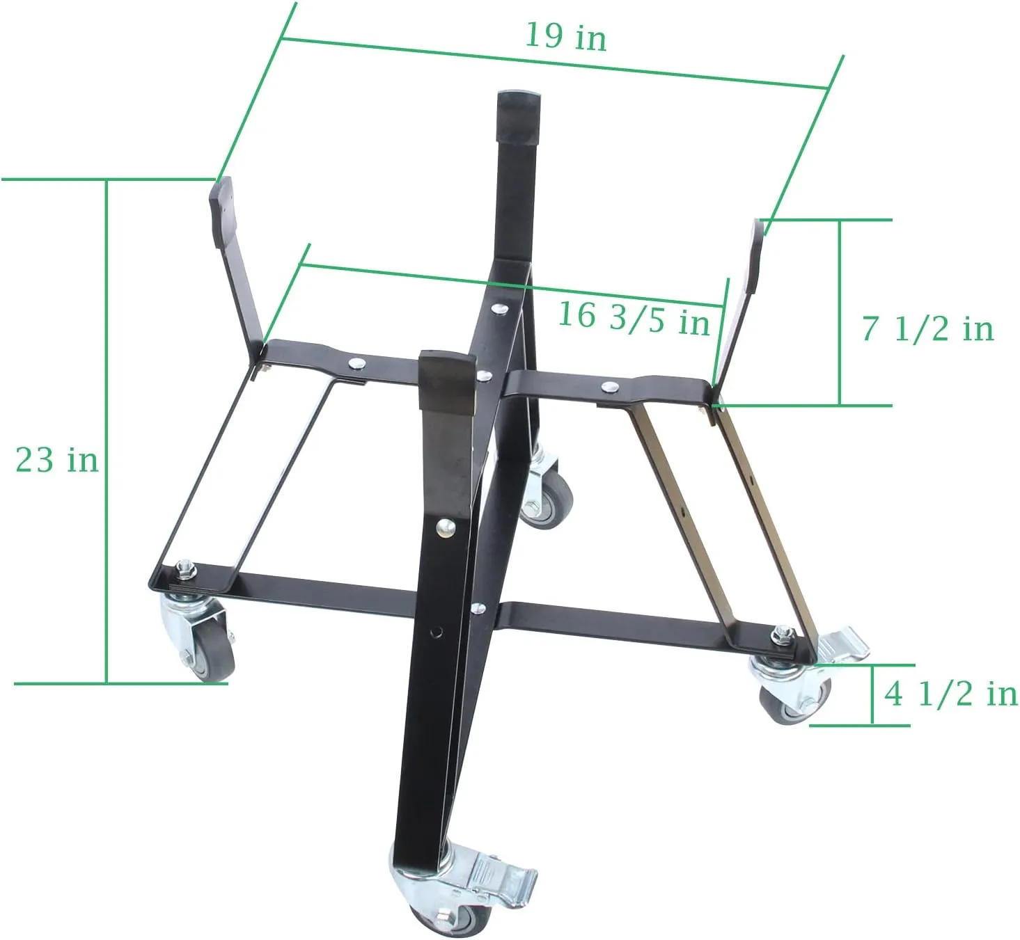 Rolling Cart Stand for Large Big Size Green Egg with Heavy Duty Locking Caster Wheels Powder Coated Steel Rolling Outdoor Cart Rolling Stand Big Size Green Egg Smoker Kamado Joe Grill Stand Accessory
