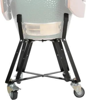 Rolling Cart Stand for Large Big Size Green Egg with Heavy Duty Locking Caster Wheels Powder Coated Steel Rolling Outdoor Cart Rolling Stand Big Size Green Egg Smoker Kamado Joe Grill Stand Accessory