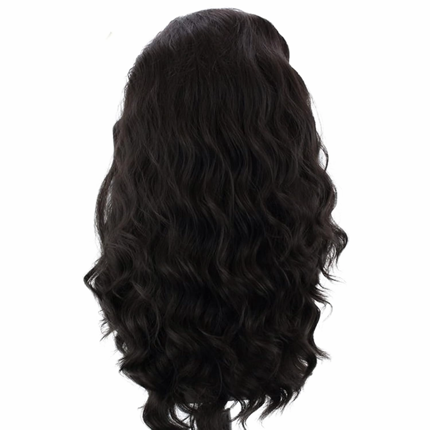 RONGDUOYI RDY Black Lace Front Synthetic Wig 24inch Loose Body Wave Heat Fiber Hair Long Wavy Lace Front Wigs for Women Half Hand Tied Wig Cosplay Daily Use Hair