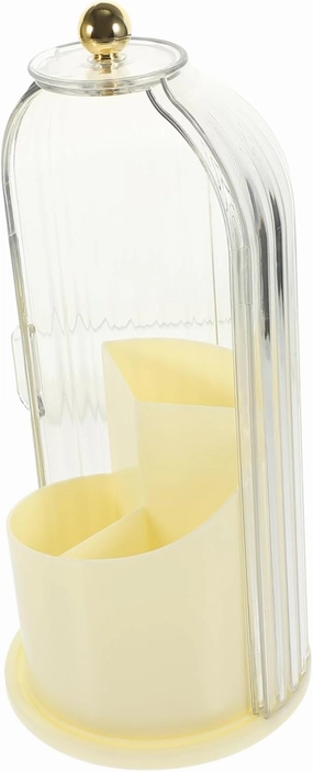Rotating Makeup Brush Holder Clear Table Organizer with Transparent Lid Stable Capacity Storage for Brushes Pens and Eyebrow Pencils for Vanity and Desktop Use