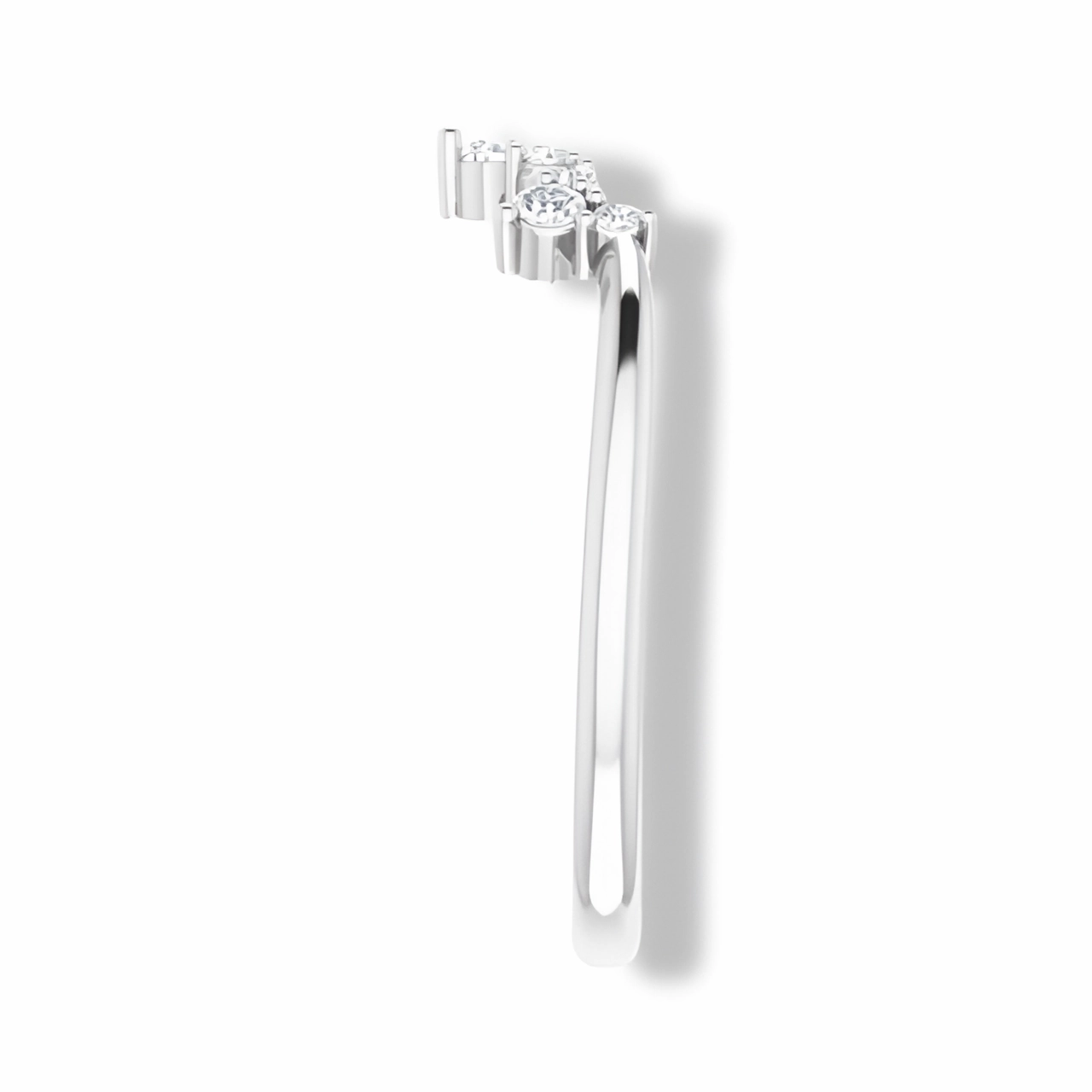 Round Diamond Curved Band