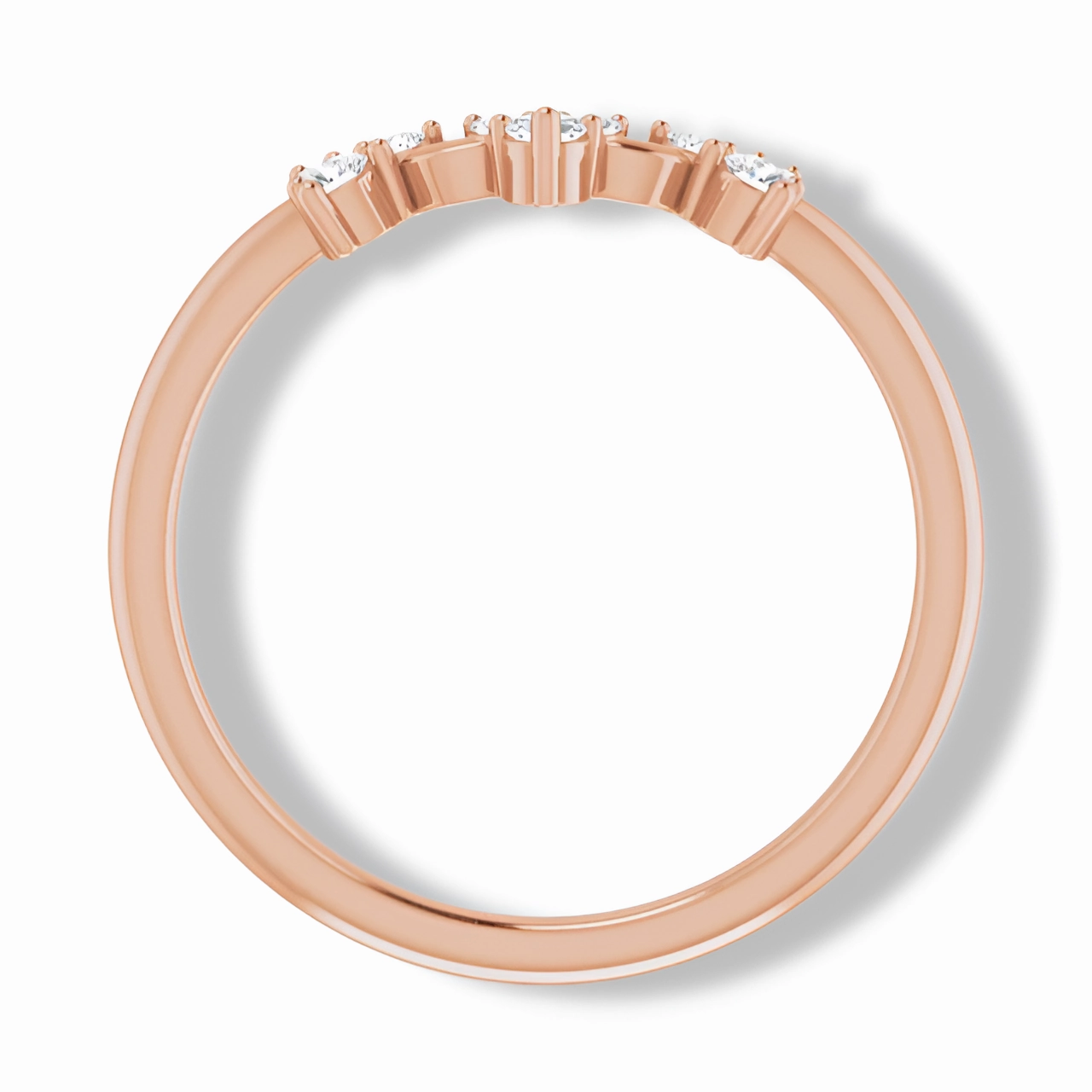 Round Diamond Curved Band