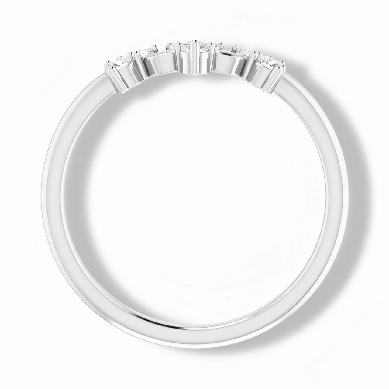 Round Diamond Curved Band