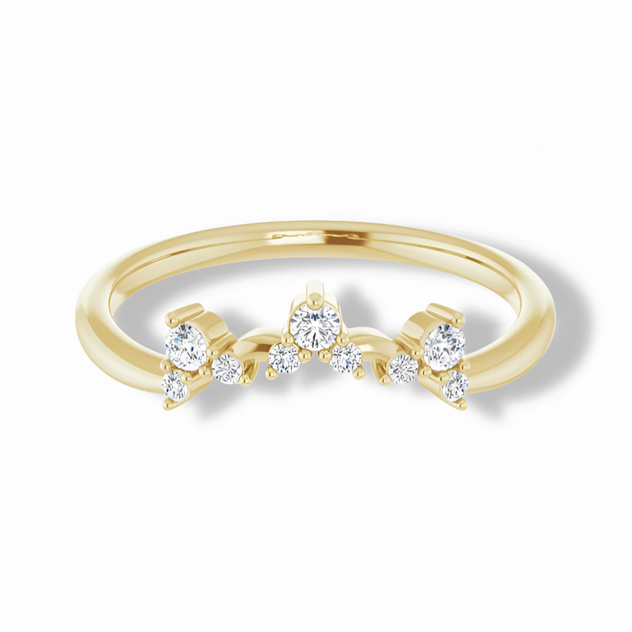 Round Diamond Curved Band