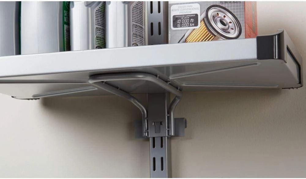 Rubbermaid FastTrack Rail Large Shelf Organization System, Holds up to 50 Pounds, Ideal for Cleaning Products/Garden Supplies/Laundry Products