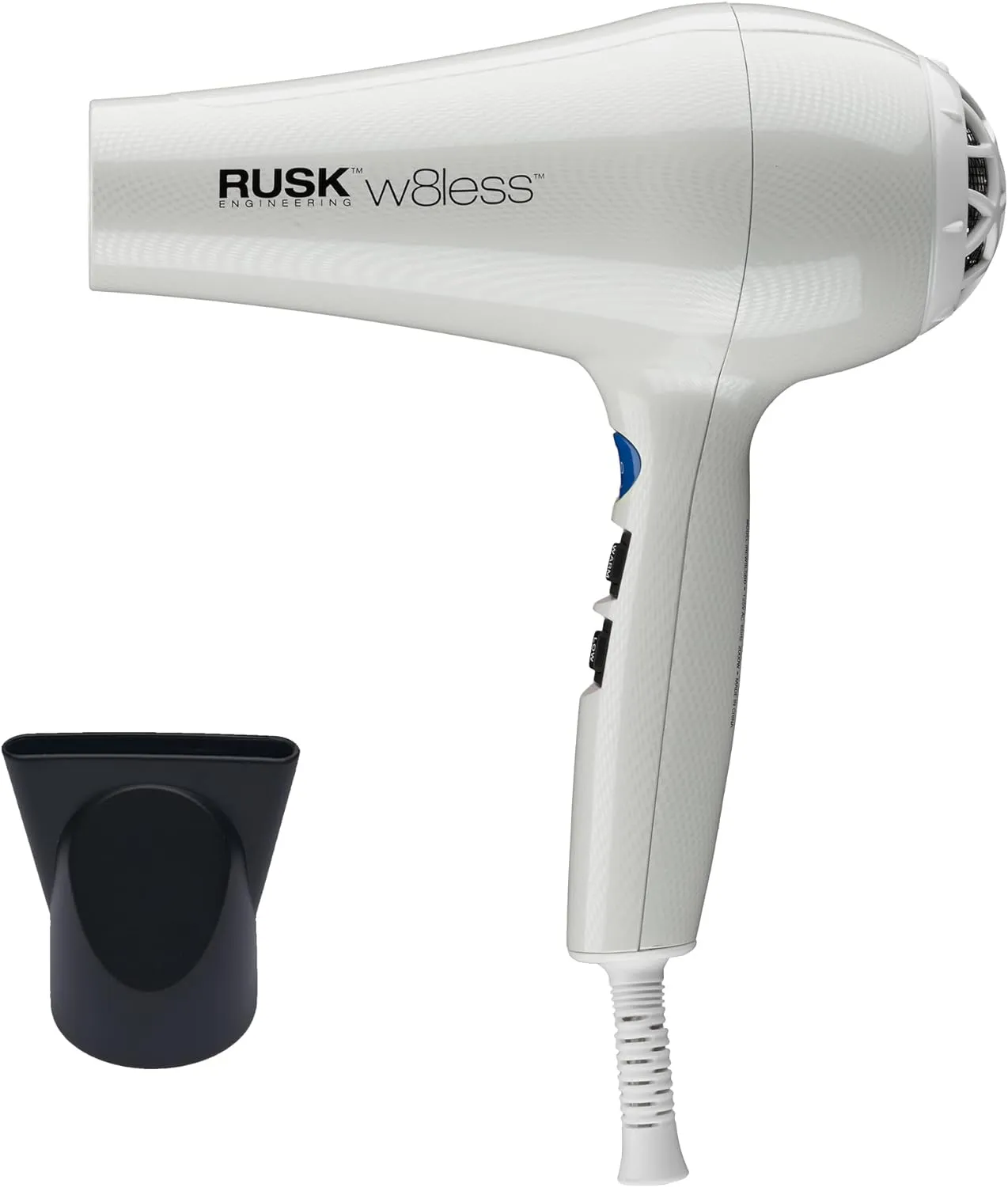 RUSK Engineering W8less Professional 2000 Watt Dryer, 7 Speed Settings, Lightweight.