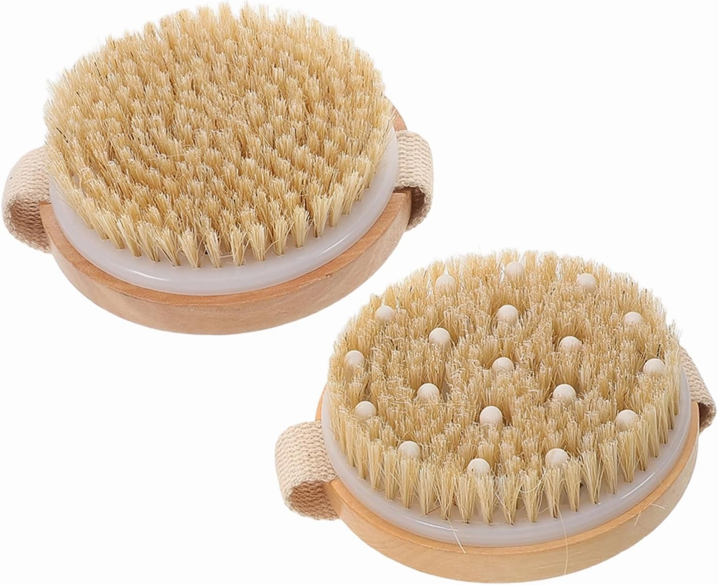 SAFIGLE Skin Care Massage Brush Set 2pcs Dry Skin Body Brush Back for Bath and Spa