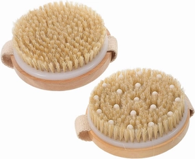 SAFIGLE Skin Care Massage Brush Set 2pcs Dry Skin Body Brush Back for Bath and Spa