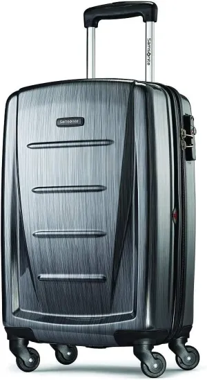 Samsonite Winfield 2 Hardside Expandable Luggage with Spinner Wheels, Charcoal, Checked-Medium 24-Inch