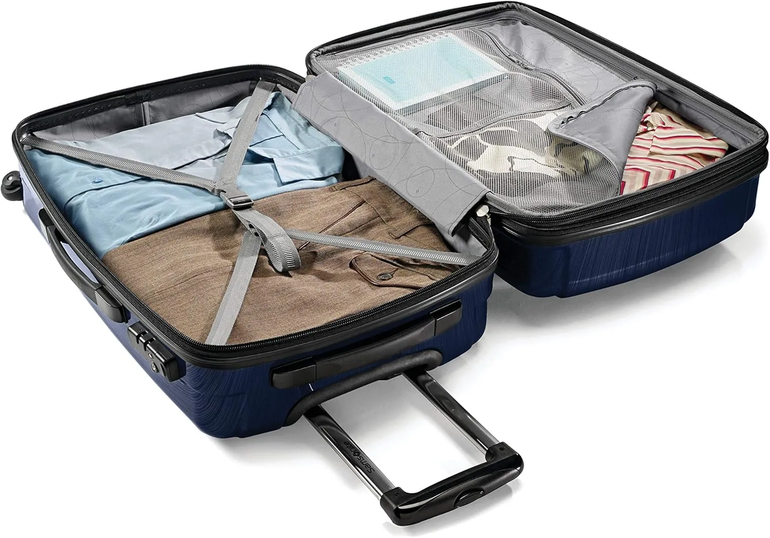 Samsonite Winfield 2 Hardside Expandable Luggage with Spinner Wheels, Navy, Checked-Medium 24-Inch
