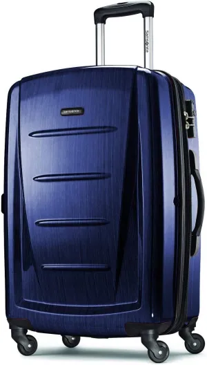 Samsonite Winfield 2 Hardside Expandable Luggage with Spinner Wheels, Navy, Checked-Medium 24-Inch