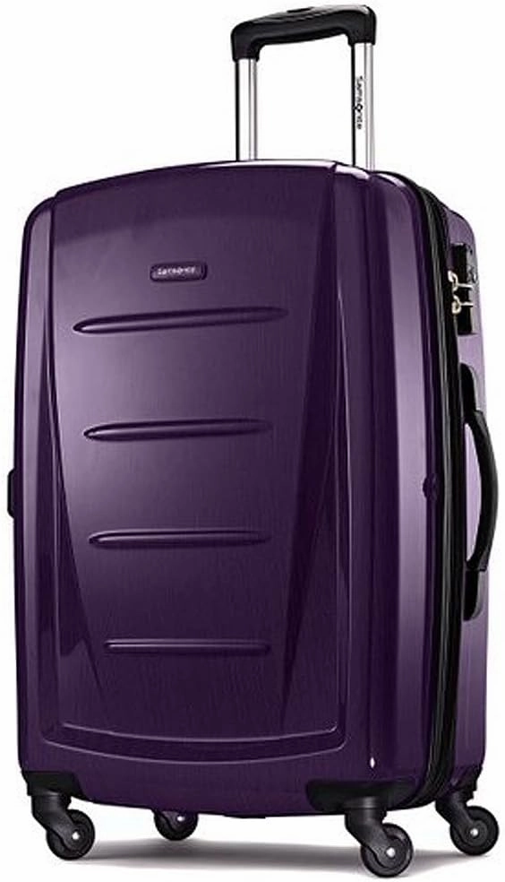 Samsonite Winfield 2 Hardside Expandable Luggage with Spinner Wheels, Purple, Checked-Medium 24-Inch