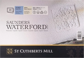 Saunders Waterford Legion Watercolour Block, 140 lb. Cold Press, 7 x 10 inches, White, 20 Sheets (I98-SWB140CP710)