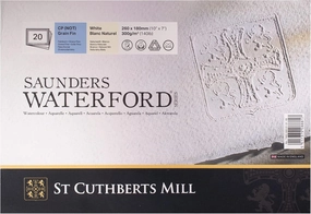 Saunders Waterford Legion Watercolour Block, 140 lb. Cold Press, 7 x 10 inches, White, 20 Sheets (I98-SWB140CP710)